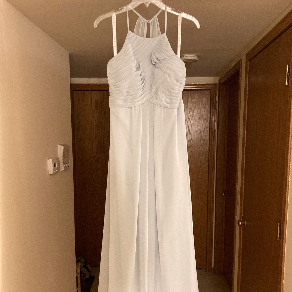 Azazie Ginger Bridesmaid Dress in Mist (Light Blue) (like size 8)